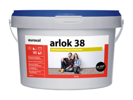 Водно-дисперсионный клей Arlok 38, банка 13 кг (~ 43 m2)